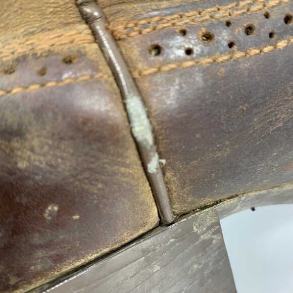 ARIAT 15834 Legend Square Toe Brown Leather Green INT Pull On Western Boots SZ 8 - Picture 5 of 10